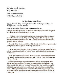 Đề cương ôn tập môn Lịch sử Triết học | Đại học Mỹ thuật Công nghiệp