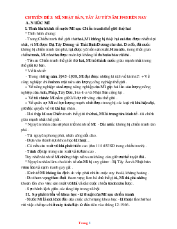 Chuyên Đề Bồi Dưỡng HSG Lịch Sử 9: Mĩ, Nhật Bản, Tây Âu Từ Năm 1945 Đến Nay
