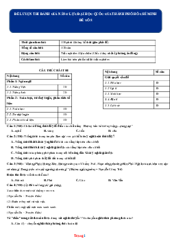 Đề ôn thi ĐGNL 2022 ĐH QG TPHCM -Đề 8 (có đáp án và lời giải)