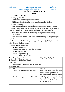 Giáo án Tiếng Việt lớp 4 Tuần 27 | Chân trời sáng tạo