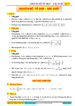 Lý thuyết và bài tập trắc nghiệm chuyên đề tổ hợp – xác suất – Trần Văn Tài