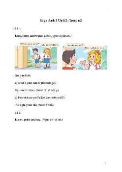 Giải Tiếng Anh lớp 3 Unit 2: Lesson 2 | Global Success (Kết nối tri thức)