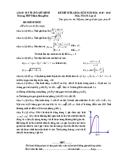 Đề thi học kì 2 Toán 11 năm 2019 – 2020 trường THPT Bình Hưng Hòa – TP HCM
