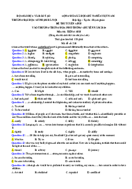 Đề thi vào lớp 10 THPT chuyên Đại học sư phạm Hà Nội năm 2015 môn Tiếng Anh (chuyên)