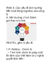 Nghiên cứu Các Yếu Tố Ảnh Hưởng Hoạt Động Logistics - 241108. Môn Nhập môn ngành Logistics và QLCCU | Đại học Trường Đại học Phenika.