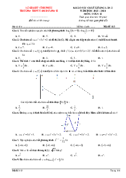 Đề khảo sát lần 2 Toán 12 năm 2024 trường THPT Tam Dương 2 – Vĩnh Phúc