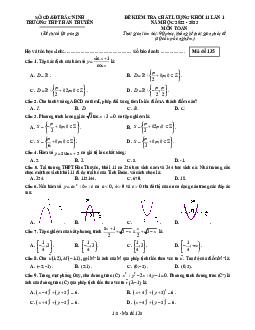 Đề kiểm tra Toán 11 lần 1 năm 2022 – 2023 trường THPT Hàn Thuyên – Bắc Ninh