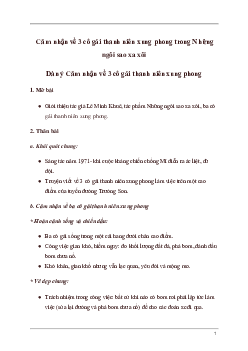 Cảm nhận về 3 cô gái thanh niên xung phong trong Những ngôi sao xa xôi Ngữ Văn 8 | Kết nối tri thức