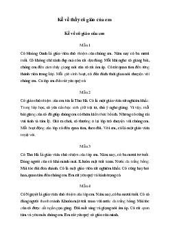 Tập làm văn lớp 2: Kể về thầy cô giáo của em (20 mẫu) | Cách Diều