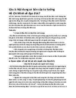 Nội dung cơ bản của tư tưởng Hồ Chí Minh về đạo đức?