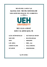 Tiểu luận : Thị trường xuất khẩu giày dép của Việt Nam | Môn tài chính quốc tế