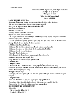 Đề thi học kì 2 môn Lịch sử - Địa lí 6 năm 2022 - 2023 sách Cánh diều | đề 6