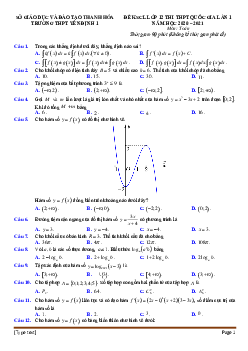 Đề thi thử tốt nghiệp môn Toán 2021 Yên Định 1 lần 1 (có đáp án và lời giải chi tiết)