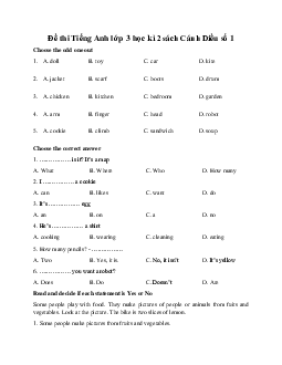 Đề thi Tiếng Anh lớp 3 học kì 2 - Số 1 | Explore Our World