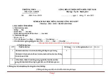 Kế hoạch dạy học môn GDCD lớp 7 kết nối tri thức