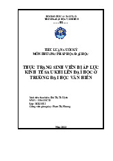 Tiểu luận Thực trạng áp lực kinh tế sinh viên môn Phương pháp học - Trường Đại học Văn Hiến