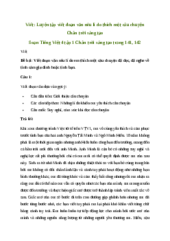 Soạn bài Viết: Luyện tập viết đoạn văn nêu lí do thích một câu chuyện - Tiếng Việt 4 Chân trời sáng tạo
