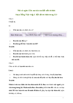 Soạn bài Nói và nghe: Ước mơ của em | Kết nối tri thức