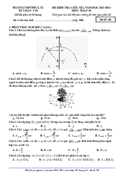 Đề giữa kỳ 1 Toán 10 năm 2023 – 2024 trường THPT Phú Lộc – TT Huế