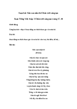 Soạn bài Đọc: Xôn xao mùa hè - Tiếng Việt 4 Chân trời sáng tạo