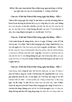 Văn mẫu lớp 6: Cảm xúc về bài hát Như có Bác trong ngày đại thắng (3 mẫu) | Cánh diều