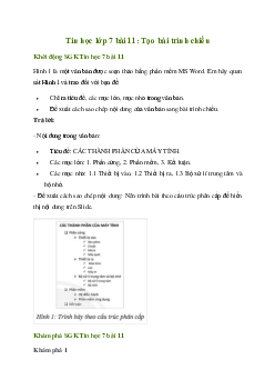 Giải Tin học 7 Bài 11: Tạo bài trình chiếu | Chân trời sáng tạo