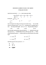 Đề thi trắc nghiệm - Môn Toán cho các nhà kinh tế | Đại học Kinh Tế Quốc Dân