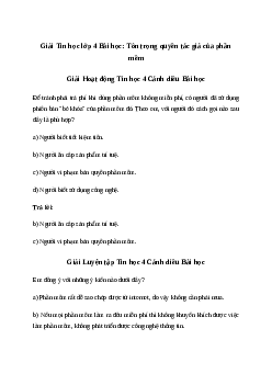 Giải Tin học lớp 4 Bài học: Tôn trọng quyền tác giả của phần mềm | Cánh diều