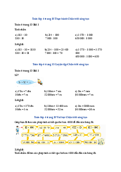 Toán lớp 4 trang 15 Bài 45: Nhân với 10, 100, 1000... Chia cho 10, 100, 1000 Chân trời sáng tạo