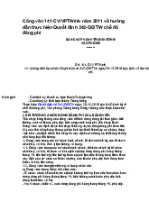 Công văn 141-CV/VPTW/nb năm 2011 về hướng dẫn thực hiện Quyết định 342-QĐ/TW chế độ đảng phí