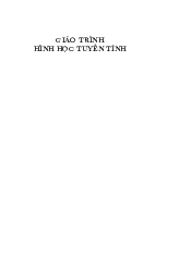 Giáo trình hình học tuyến tính | Trường Đại học Sư phạm Hà Nội