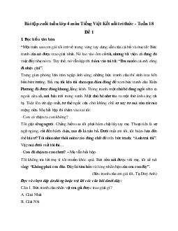 Giải Bài tập cuối tuần lớp 4 môn Tiếng Việt Kết nối tri thức - Tuần 18