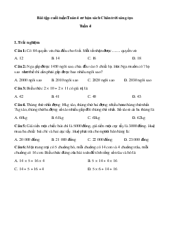 Bài tập cuối tuần Toán lớp 4 Chân trời sáng tạo - Tuần 4