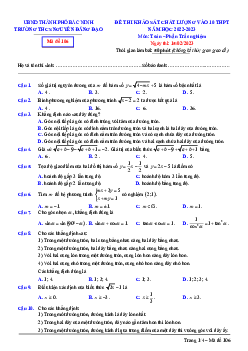 Đề KSCL Toán vào 10 THPT năm 2023 trường THCS Nguyễn Đăng Đạo – Bắc Ninh