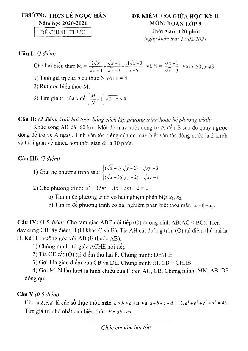 Đề kiểm tra giữa kỳ 2 Toán 9 năm 2020 – 2021 trường Lê Ngọc Hân – Hà Nội