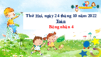 Giáo án điện tử Toán 3 Chương 1 Cánh diều: Bảng nhân 4