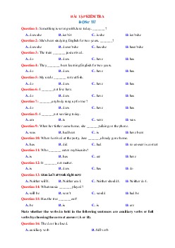 Bài tập kiểm tra động từ trong Tiếng Anh lớp 12 (có đáp án)