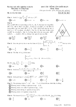 Top 218 câu vận dụng cao giới hạn ôn thi THPT môn Toán