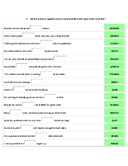 Word formation tests - HSG Tiếng Anh 9