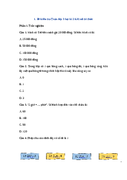Đề thi cuối kì 2 lớp 3 môn Toán học kì II - đề 2 năm 2022 - 2023 | Kết nối tri thức (sách mới)