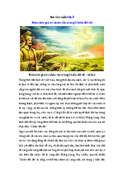 Bài văn mẫu lớp 8: Phân tích giá trị nhân văn trong Chiếu dời đô Ngữ Văn 8 | Cánh diều