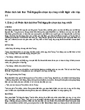 Phân tích bài thơ Thề Nguyền chọn lọc hay nhất Ngữ văn lớp 11