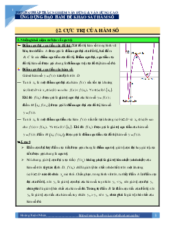 Chuyên đề cực trị của hàm số – Hoàng Xuân Nhàn Toán 12