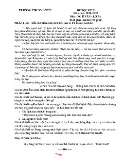 Đề thi học kỳ 2 Văn 6 KNTT THCS Vân Từ 2021-2022 (có đáp án)