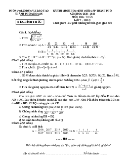 Đề thi HSG Toán 7 năm 2020 – 2021 phòng GD&ĐT thành phố Sầm Sơn – Thanh Hóa