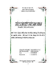 Quan điểm duy vật biện chứng về mối quan hệ nguyên nhân - kết quả và vận dụng vào vấn đề ô nhiễm môi trường ở Việt Nam hiện nay | Triết học Mác - Lênin