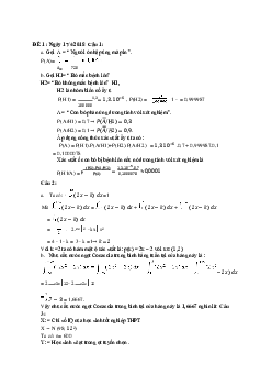 Đáp Án Tham Khảo 18 Đề Thi Có Bài Trong Bài Tập Lớn Toán Kinh Tế 2 | HVNH