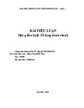 Bài tiểu luận học phần Luật tổ tụng hành chính | Trường Đại học Luật, Đại học Quốc gia Hà Nội