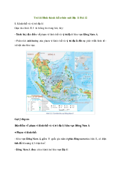 Giải Địa lí 11 Bài 12: Tự nhiên, dân cư, xã hội và kinh tế Đông Nam Á | Chân trời sáng tạo