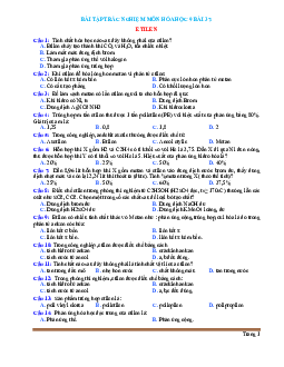 Bài tập trắc nghiệm môn hóa học 9 bài 37 Etilen (có đáp án)